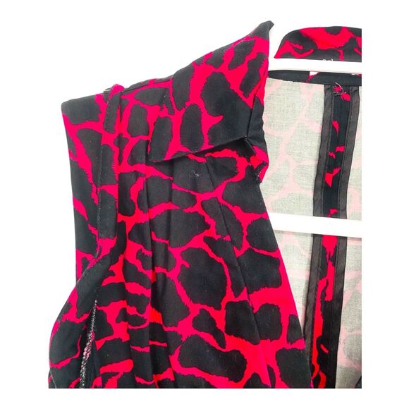 ARK & CO Women’s Hot Pink Leopard Print V-NECK SLEEVELESS DRESS SZ Small S - Picture 4 of 7